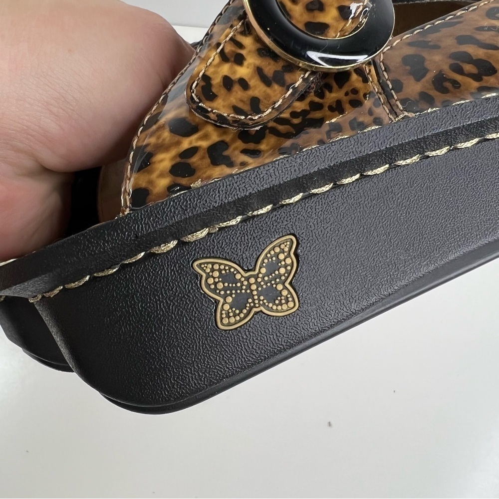 Alegria ALG-417 Leopard Print Slip-On Shoes Leather Padded Support Sz 35 US 5 - Picture 9 of 10